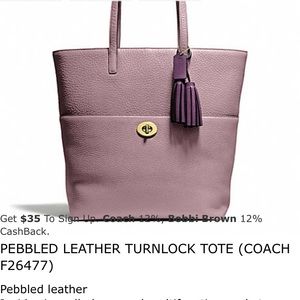 Large lavender/purple Coach Tote (F1320-26477)